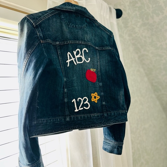 Express Jackets & Blazers - Women’s Denim Jacket with Embroidered Details